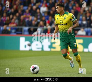 Ben Godfrey de Norwich City pendant la première ligue anglaise entre Crystal Palace et Norwich City au stade Selhurst Park, Londres, Angleterre, le 28 septembre 2019 (photo par action Foto Sport/NurPhoto) Banque D'Images