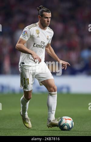 Gareth Bale du Real Madrid contrôle le ballon pendant le match de la Ligue entre le Club Atletico de Madrid et le Real Madrid CF à Wanda Metropolitano sur 29 septembre 2019 à Madrid, Espagne. (Photo de Jose Breton/Pics action/NurPhoto) Banque D'Images