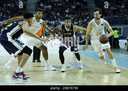 Sergio Llull du Real Madrid pendant le Real Madrid vs UCAM Murcia CB (97-69) en Liga basket-ball Endesa partie de saison régulière (jour 2) célébrée à Madrid (Espagne) au Centre Wizink. 29 septembre 2019. Espagne (photo par Oscar Gonzalez/NurPhoto) Banque D'Images