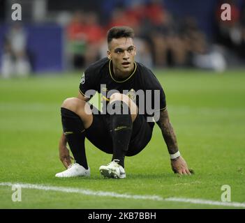 Lautaro Martinez (nom complet Lautaro Javier Martinez) d'Inter joueur, pendant le match valide pour la Ligue des champions de l'UEFA 2019-2020, Groupe F, 1^ rencontre entre le FC Inter et SK Slavia Praha à San Siro - Giuseppe Meazza stade sur 17 septembre 2019 à Milan, Italie. (Photo par Omar Bai/NurPhoto) Banque D'Images