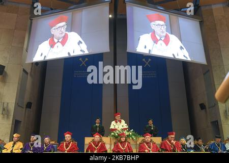 Wojciech Nowak, recteur de l'Université Jagiellonian, parle lors de l'inauguration de l'année académique 2019/20 en 656th à l'intérieur du maximum de l'Auditorium. Mardi, 1 octobre 2019, à Cracovie, en Pologne. (Photo par Artur Widak/NurPhoto) Banque D'Images