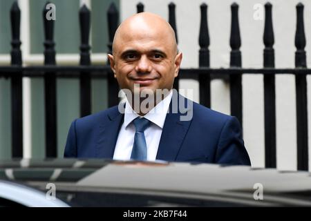 Le chancelier de l'Échiquier Sajid Javid quitte le 11 Downing Street à Londres sur 3 octobre 2019. Johnson a présenté un plan révisé pour l'accord de retrait de l'UE lors de la conférence du Parti conservateur (photo d'Alberto Pezzali/NurPhoto) Banque D'Images