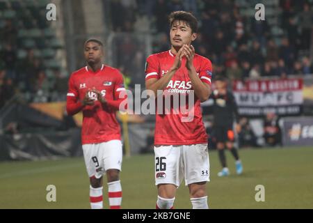 Joueurs lors du match de l'UEFA Europa League Group L 2019/20 entre AZ Alkmaar (pays-Bas) et Manchester United (Angleterre) au stade Kyocera, à la Haye, pays-Bas, sur 3 octobre 2019. (Photo de Federico Guerra Moran/NurPhoto) Banque D'Images