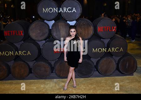 Sofia Castro pose pour des photos lors d'un tapis rouge de la série TV Monarca par Netflix première à Antiguo Colegio de San Ildefonso sur 10 septembre 2019 à Mexico, Mexique (photo par Eyepix/NurPhoto) Banque D'Images