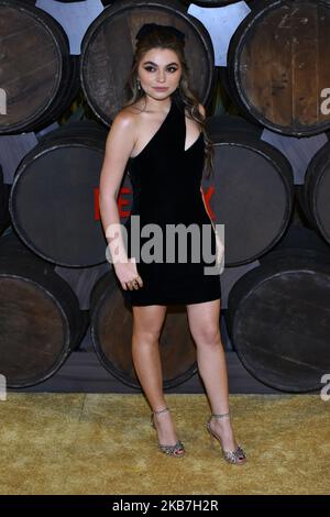 Sofia Castro pose pour des photos lors d'un tapis rouge de la série TV Monarca par Netflix première à Antiguo Colegio de San Ildefonso sur 10 septembre 2019 à Mexico, Mexique (photo par Eyepix/NurPhoto) Banque D'Images