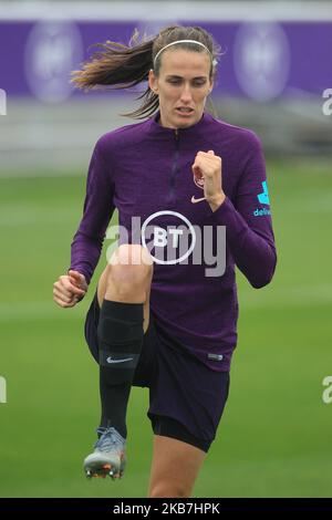 Spennymoor, Co Durham, Angleterre 4 octobre Jill Scott pendant la séance de formation des Lionesses d'Angleterre au champ de la brasserie, Spennymoor, le vendredi 4th octobre 2019. (Photo de Mark Fletcher/MI News/NurPhoto) Banque D'Images