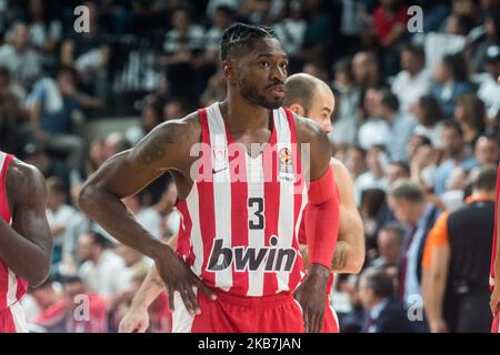 Brandon Paul lors du match de basketball de l'Euroligue entre le LDLP ASVEL Lyon-Villeurbanne et le ballon de basket Olympiakos à Villeurbanne, dans le centre-est de la France, sur 4 octobre 2019. (Photo de Nicolas Liponne/NurPhoto) Banque D'Images