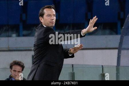 Julien Stephan lors du match de football de la Ligue européenne S.S. Lazio contre Rennes au stade olympique de Rome, le 03 octobre 2019. (Photo par Silvia Lore/NurPhoto) Banque D'Images