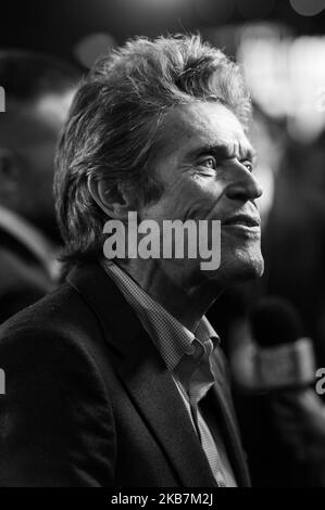 (NOTE DE LA RÉDACTION: L'image a été convertie en noir et blanc) Willem Dafoe participe à la première de film britannique de 'The Lighthouse' à Odeon Luxe, Leicester Square, lors du gala culte du BFI London film Festival 63rd le 05 octobre 2019 à Londres, en Angleterre. (Photo de Wiktor Szymanowicz/NurPhoto) Banque D'Images