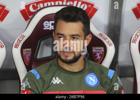 Amin Younes de la SSC Napoli avant la série Un match de football entre le FC de Turin et la SSC Napoli au stade olympique Grande Torino sur 06 octobre 2019 à Turin, en Italie. Résultats finaux : 0-0. (Photo par Massimiliano Ferraro/NurPhoto) Banque D'Images