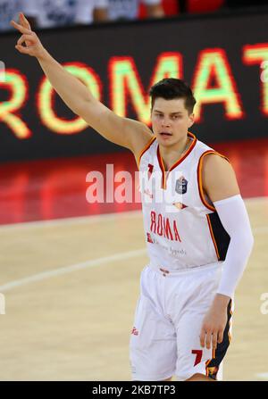 Amar Alibegovic de Roma célèbre pendant le LBA série A Match Virtus Roma v Vanoli Cremona au Pallazzetto dello Sport à Rome, Italie sur 6 octobre 2019 (photo de Matteo Ciambelli/NurPhoto) Banque D'Images