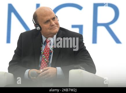 Tom Reed, avocat et homme politique américain qui est le représentant des États-Unis pour le district du Congrès de New York en 23rd et un républicain, au forum économique du Congrès 590, dans l'Arena Exhibition and Congress Centre de Jasionka en G2A, près de Rzeszow. Congrès 590, un événement de deux jours sert de forum pour l'échange d'idées sur les affaires, la science, la politique et la législation afin de mieux promouvoir la croissance économique de la Pologne, le lundi 7 octobre 2019, à Jasionka, Rzeszow, Pologne. (Photo par Artur Widak/NurPhoto) Banque D'Images