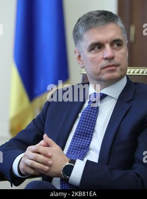 Ministre ukrainien des Affaires étrangères Vadim Priestayko lors d'une interview pour les médias ukrainiens à Kiev. Ukraine, jeudi, 10 octobre 2019 depuis 29 août 2019, ministre des Affaires étrangères de l'Ukraine au gouvernement de Goncharuk. (Photo de Danil Shamkin/NurPhoto) Banque D'Images