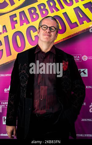 Ernst Knam, Christian Ginepro participant au photocall pour la comédie musicale 'Charlie e la Fabbrica di CIOCCOLATO' lors de la conférence de presse du 11 octobre 2019 à Milan, Italie. (Photo de Valeria Portinari/NurPhoto) Banque D'Images