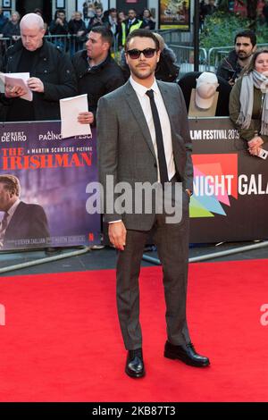 Jack Huston assiste à la première internationale du film 'The Irishman' à Odeon Luxe Leicester Square lors du gala de la soirée de clôture du BFI London film Festival 63rd, le 13 octobre 2019 à Londres, en Angleterre. (Photo de Wiktor Szymanowicz/NurPhoto) Banque D'Images