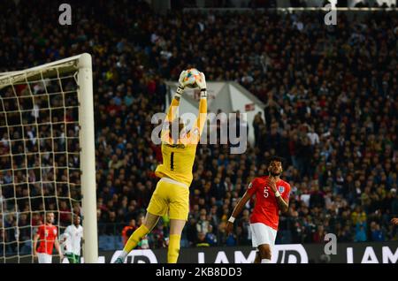 Jordanie Pickford Angleterre, pendant l'UEFA EURO 2020 qualifications Bulgarie / Angleterre au stade national de Vasil Levski, Sofia, Bulgarie sur 14 octobre 2019 (photo de Hristo Rusev/NurPhoto) Banque D'Images