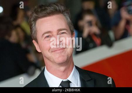 Edward Norton participe au tapis rouge « Motherless Brooklyn » lors du festival du film de Rome 14th sur 17 octobre 2019 à Rome, en Italie. (Photo de Mauro Fagiani/NurPhoto) Banque D'Images