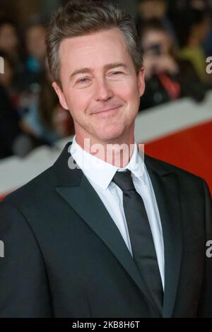 Edward Norton participe au tapis rouge « Motherless Brooklyn » lors du festival du film de Rome 14th sur 17 octobre 2019 à Rome, en Italie. (Photo de Mauro Fagiani/NurPhoto) Banque D'Images