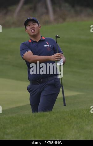 Byeong Hun une action de la Corée du Sud lors d'un tour PGA la coupe CJ neuf ponts Round 2 au club de golf de Nine Bridge à Jeju, en Corée du Sud, sur 18 octobre 2019. (Photo de Seung-il Ryu/NurPhoto) Banque D'Images