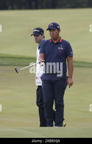 Byeong Hun une action de la Corée du Sud lors d'un tour PGA la coupe CJ neuf ponts Round 2 au club de golf de Nine Bridge à Jeju, en Corée du Sud, sur 18 octobre 2019. (Photo de Seung-il Ryu/NurPhoto) Banque D'Images