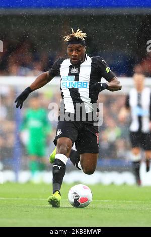 Newcastles Allan Saint-Maximin lors du match de la Premier League entre Chelsea et Newcastle United à Stamford Bridge, Londres, le samedi 19th octobre 2019. (Photo de Leila Coker/MI News/NurPhoto) Banque D'Images