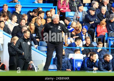 Steve Bruce, entraîneur-chef de Newcastles, lors du match de la Premier League entre Chelsea et Newcastle United à Stamford Bridge, Londres, le samedi 19th octobre 2019. (Photo de Leila Coker/MI News/NurPhoto) Banque D'Images