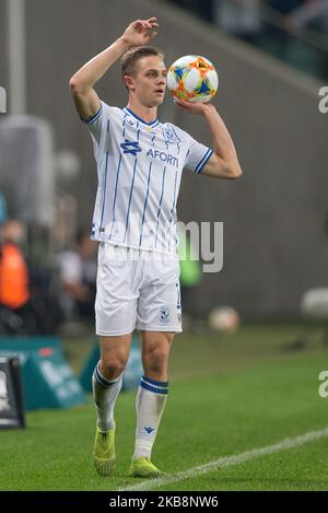 Robert Gumny (Lech) pendant le match PKO Ekstraklasa entre Legia Varsovie et Lech Poznan, à Varsovie, Pologne, sur 19 octobre 2019. (Photo par Foto Olimpik/NurPhoto) Banque D'Images