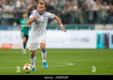 Christian Gytkjaer (Lech) pendant le match PKO Ekstraklasa entre Legia Varsovie et Lech Poznan, à Varsovie, en Pologne, sur 19 octobre 2019. (Photo par Foto Olimpik/NurPhoto) Banque D'Images