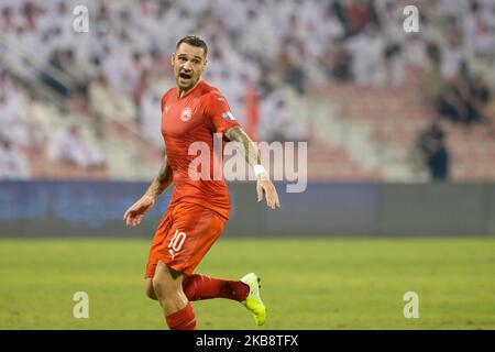 Pierre-Michel Lasogga d'Al Arabi lors du match de la Ligue des étoiles du QNB contre Al Gharafa sur 20 octobre 2019 au stade du Grand Hamad à Doha, au Qatar. (Photo de Simon Holmes/NurPhoto) Banque D'Images