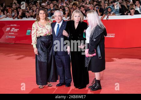 Cathy Scorsese, Martin Scorsese, Helen Morris, Francesca Scorsese assiste au tapis rouge « l'Irlandais » lors du Festival du film de Rome sur 21 octobre 2019 14th à Rome, en Italie. (Photo de Mauro Fagiani/NurPhoto) Banque D'Images