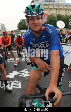 Pascal Ackermann d'Allemagne et Team Bora-Hansgrohe, au début de la course de six étages, 168,3km Guilin Stage, de l'édition 3rd du Cyclisme Tour de Guangxi 2019, . Mardi, 22 octobre 2019, à Guilin, dans la région de Guangxi, Chine. (Photo par Artur Widak/NurPhoto) Banque D'Images