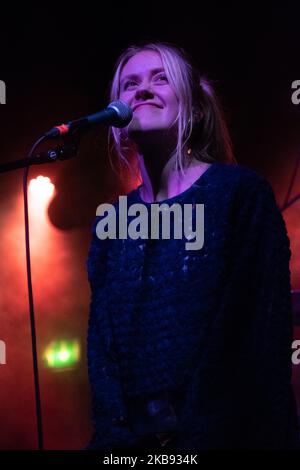 Le groupe de punk norvégien Pom Poko joue son plus grand rendez-vous à ce jour en direct à la Scala de Londres, à Londres, au Royaume-Uni, sur 23 octobre 2019. (Photo de Robin Pope/NurPhoto) Banque D'Images