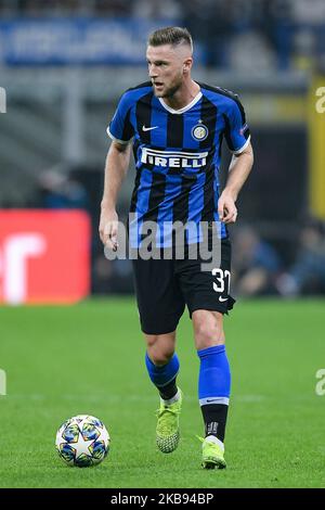 Milan Skriniar du FC Internazionale lors du match de groupe de l'UEFA Champions League entre Internazionale et Borussia Dortmund au Stadio San Siro, Milan, Italie, le 23 octobre 2019 (photo de Giuseppe Maffia/NurPhoto) Banque D'Images