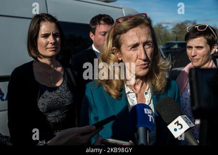 Le ministre de la Justice Nicole Belloubet visite la prison de Saint Quentin Fallavier, France, le 25 octobre 2019. La ministre a également participé à la restitution du groupe parlementaire régional Grenelle sur la lutte contre la violence à l'égard des femmes, dirigé par Caroline Abadie et Olga Givernet. (Photo de Nicolas Liponne/NurPhoto) Banque D'Images