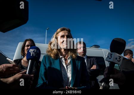 Le ministre de la Justice Nicole Belloubet visite la prison de Saint Quentin Fallavier, France, le 25 octobre 2019. La ministre a également participé à la restitution du groupe parlementaire régional Grenelle sur la lutte contre la violence à l'égard des femmes, dirigé par Caroline Abadie et Olga Givernet. (Photo de Nicolas Liponne/NurPhoto) Banque D'Images