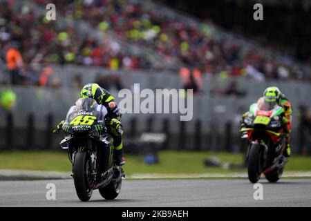 Valentino Rossi, d'Italie, fait du vélo Monster Energy Yamaha MotoGP lors de la course de MotoGP australienne au circuit du Grand Prix de Phillip Island sur 27 octobre 2019 à Phillip Island, en Australie (photo de Morgan Hancock/NurPhoto) Banque D'Images