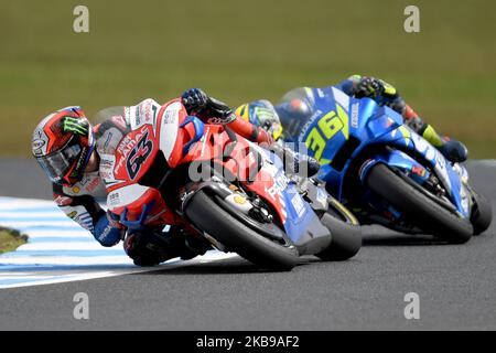 Francesco Bagnaia, d'Italie, fait le vélo de course de Pramac pendant la course de MotoGP australienne au circuit du Grand Prix de Phillip Island sur 27 octobre 2019 à Phillip Island, en Australie (photo de Morgan Hancock/NurPhoto) Banque D'Images