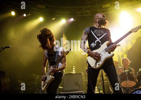 Le groupe américain de métaux lourds Baroness se présente à fabrique sur 14 octobre 2019 à Milan, en Italie. (Photo de Roberto Finizio/NurPhoto) Banque D'Images