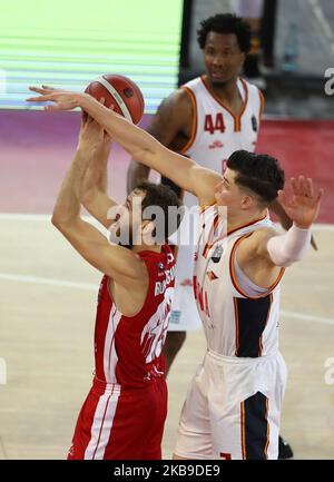 Sergio Rodriguez de Milan et Amar Alibegovic de Rome pendant le LBA série A match Virtus Roma v A|X Armani échange Milan au Pallazzetto dello Sport à Rome, Italie sur 27 octobre 2019 (photo de Matteo Ciambelli/NurPhoto) Banque D'Images