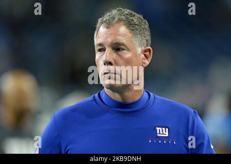 Pat Shurmur, entraîneur-chef des New York Giants, débarque du terrain après un match de football de la NFL contre les Detroit Lions à Detroit, Michigan, États-Unis, le dimanche, 27 octobre 2019 (photo de Jorge Lemus/NurPhoto) Banque D'Images