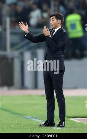 Paulo Fonseca gérant de Roma pendant la série Un match COMME Roma v AC Milan au stade Olimpico à Rome, Italie sur 27 octobre 2019 (photo de Matteo Ciambelli/NurPhoto) Banque D'Images