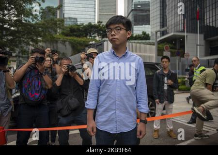 Joshua Wong, activiste pro-démocratie, a quitté une conférence de presse à Hong Kong, en Chine, à 29 octobre 2019, aujourd'hui Joshua Wong a été disqualifié de l'élection du conseil de district. (Photo de Vernon Yuen/NurPhoto) Banque D'Images