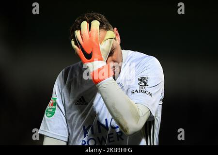 Danny Ward (12) de Leicester City pendant le match de la Carabao Cup du quatrième tour entre Burton Albion et Leicester City au stade Pirelli, Burton Upon Trent, le mardi 29th octobre 2019. (Photo de Jon Hobley/MI News/NurPhoto) Banque D'Images