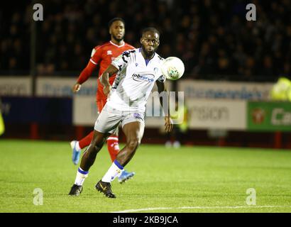 LONDRES, ROYAUME-UNI. OCTOBRE 29 Frank Nouble de Colchester Uni lors de la Carabao Cup quatrième tour entre Crawley Town et Colchester Uni au stade de pension du peuple, Crawley, Angleterre, le 29 octobre 2019 (photo d'action Foto Sport/NurPhoto) Banque D'Images