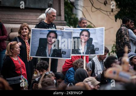 Manifestation nationale à Rome en faveur du peuple kurde, contre l'agression militaire de la Turquie :sur 1 novembre 2019 à Rome, Italie. (Photo par Andrea Ronchini/NurPhoto) Banque D'Images