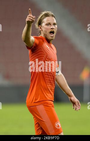 Birkir Bjarnason d'Al Arabi donne des ordres lors du match de la QNB Stars League contre Al Wakrah le 1 novembre 2019 au stade Grand Hamad à Doha, au Qatar. (Photo de Simon Holmes/NurPhoto) Banque D'Images