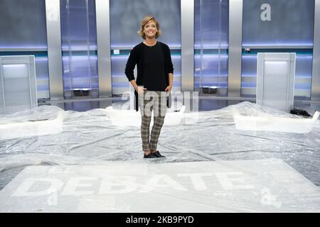 Maria Casado présente l'ensemble où aura lieu le 4 novembre prochain le débat électoral entre les candidats du Premier ministre à Casa del Campo à Madrid, Espagne, le 02 novembre 2019. L'Espagne tiendra des élections générales le 10 novembre. (Photo par Oscar Gonzalez/NurPhoto) Banque D'Images