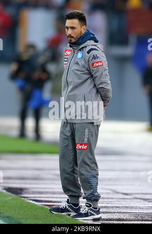 L'entraîneur assistant de Naples Davide Ancelotti pendant le match de la série A ROMA contre SSC Napoli au stade Olimpico de Rome, Italie sur 2 novembre 2019 (photo de Matteo Ciambelli/NurPhoto) Banque D'Images