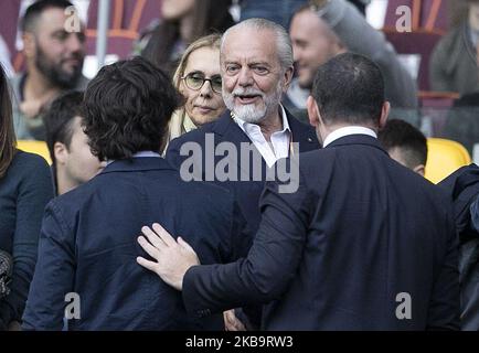 Le président de la SSC Napoli Aurelio de Laurentiis pendant le match de la série A ROMA contre la SSC Napoli au stade Olimpico de Rome, Italie sur 2 novembre 2019 (photo de Matteo Ciambelli/NurPhoto) Banque D'Images