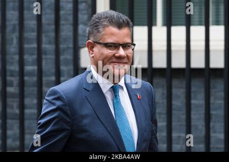 Le secrétaire d'État au développement international Alok Sharma assiste à la réunion du Cabinet au 10 Downing Street le 05 novembre 2019 à Londres, en Angleterre. Le Parlement est dissous demain avant une élection générale du 12 décembre 2019. (Photo de Wiktor Szymanowicz/NurPhoto) Banque D'Images